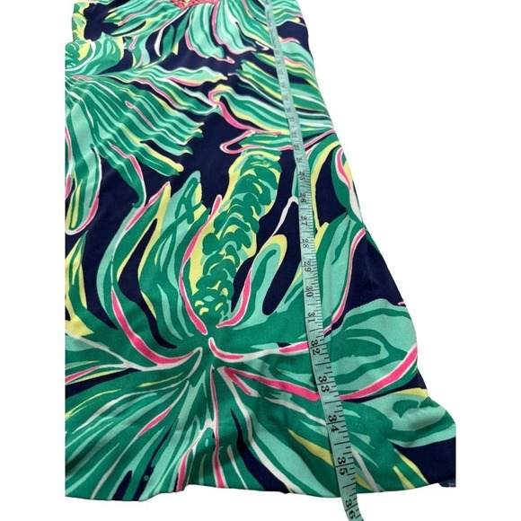 Lilly Pulitzer Bristol Dress Navy Tiger Palm Leaf Pink Gold Beaded Size X-Small - Picture 9 of 11
